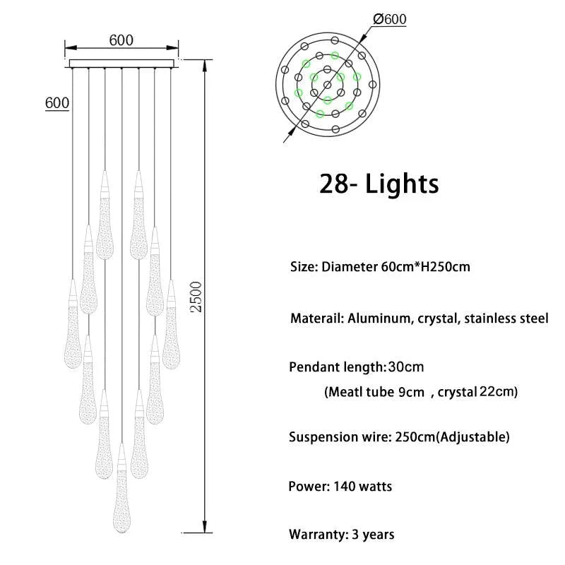 Luminaire Lustre design aérien aux courbes délicates – Référence : Marisol3478- - Nexa Lights