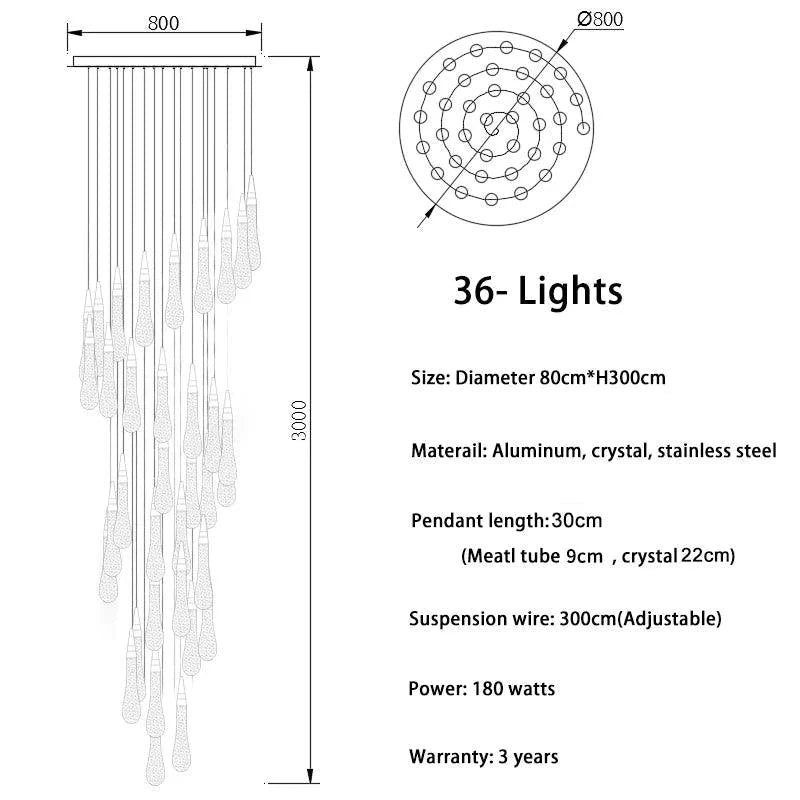 Luminaire Lustre design aérien aux courbes délicates – Référence : Marisol3478- - Nexa Lights