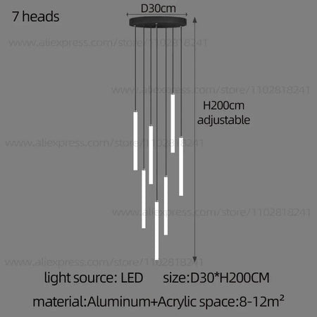 Luminaire Lustre design aérien en acrylique – Référence : Elowen3841- - Nexa Lights