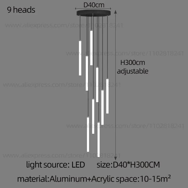 Luminaire Lustre design aérien en acrylique – Référence : Elowen3841- - Nexa Lights