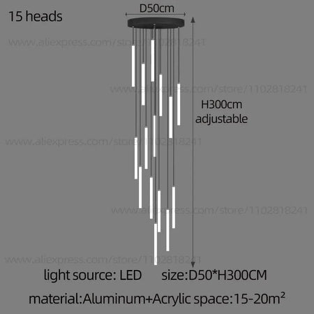 Luminaire Lustre design aérien en acrylique – Référence : Elowen3841- - Nexa Lights