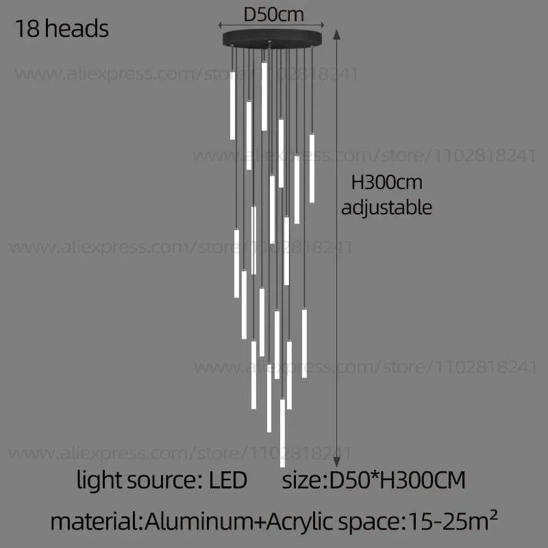 Luminaire Lustre design aérien en acrylique – Référence : Elowen3841- - Nexa Lights