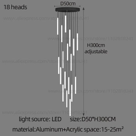 Luminaire Lustre design aérien en acrylique – Référence : Elowen3841- - Nexa Lights