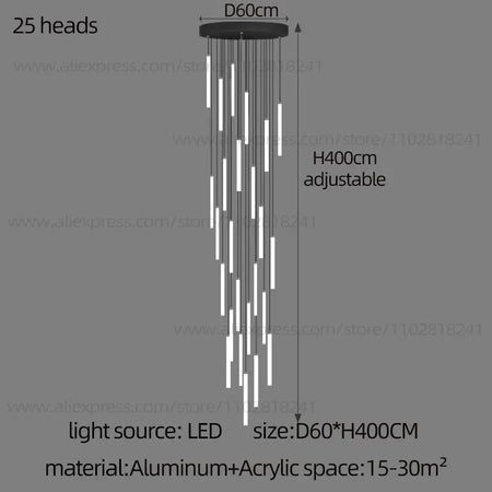 Luminaire Lustre design aérien en acrylique – Référence : Elowen3841- - Nexa Lights