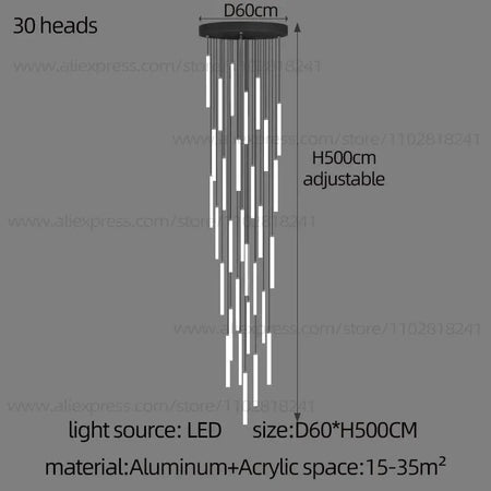 Luminaire Lustre design aérien en acrylique – Référence : Elowen3841- - Nexa Lights