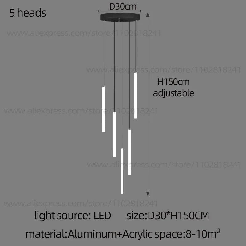 Luminaire Lustre design aérien en acrylique – Référence : Elowen3841- - Nexa Lights