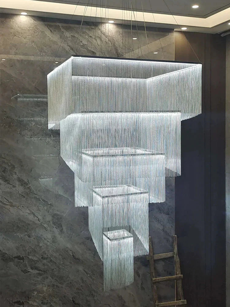 Luminaire Lustre design aérien en aluminium – Référence : Meridia3741- - Nexa Lights
