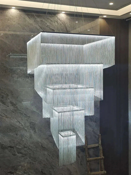 Luminaire Lustre design aérien en aluminium – Référence : Meridia3741- - Nexa Lights