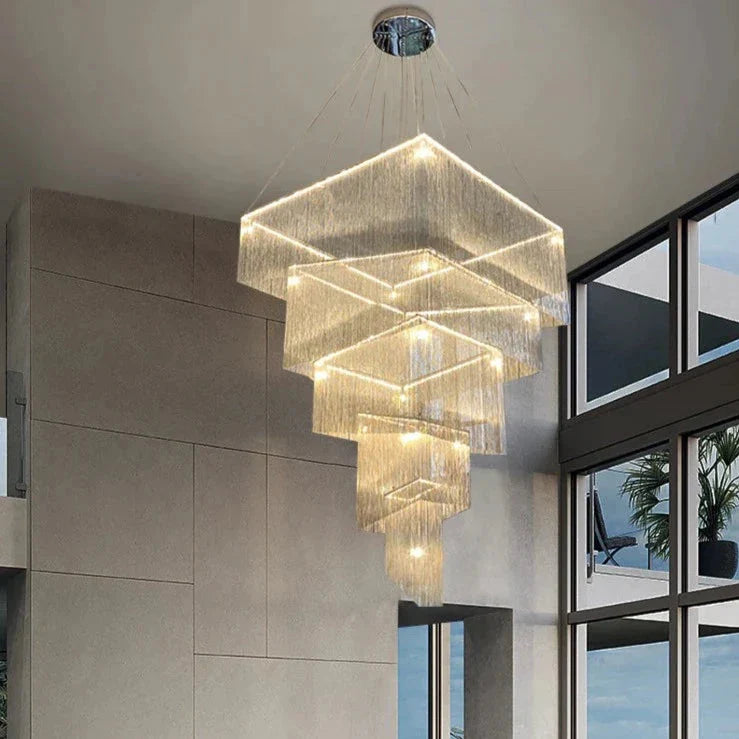 Luminaire Lustre design aérien en aluminium – Référence : Meridia3741- - Nexa Lights