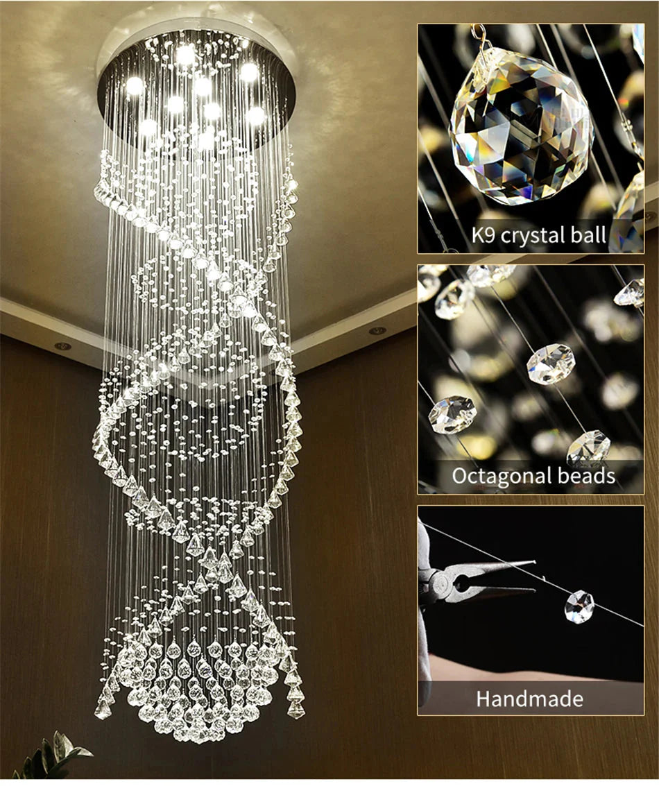 Luminaire Lustre design aérien en cristal – Référence : Aelienne7834- - Nexa Lights