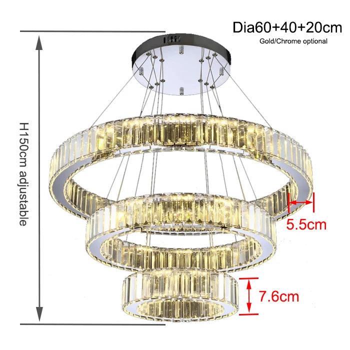 Luminaire Lustre design aérien en cristal – Référence : Elowen3478- - Nexa Lights