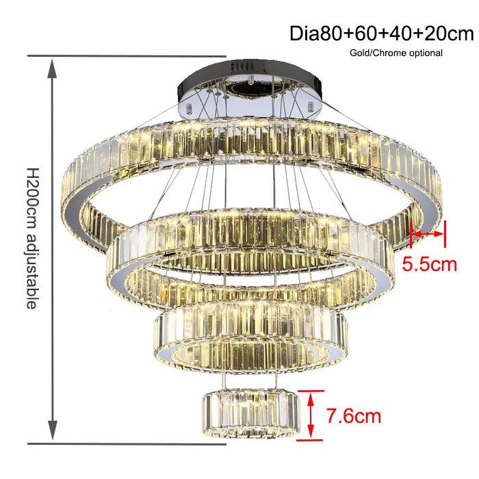 Luminaire Lustre design aérien en cristal – Référence : Elowen3478- - Nexa Lights