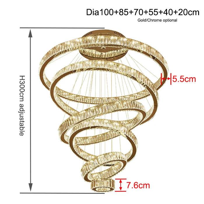 Luminaire Lustre design aérien en cristal – Référence : Elowen3478- - Nexa Lights