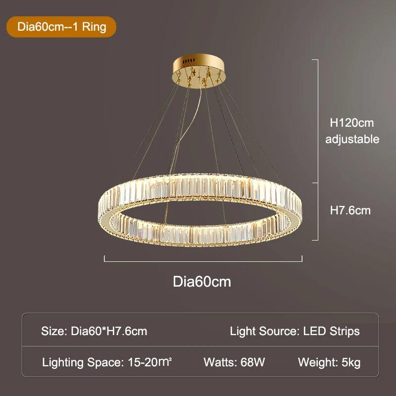 Luminaire Lustre design aérien en cristal – Référence : Elowen3478- - Nexa Lights