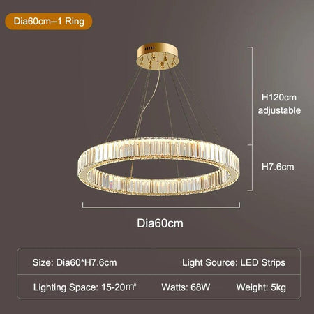 Luminaire Lustre design aérien en cristal – Référence : Elowen3478- - Nexa Lights