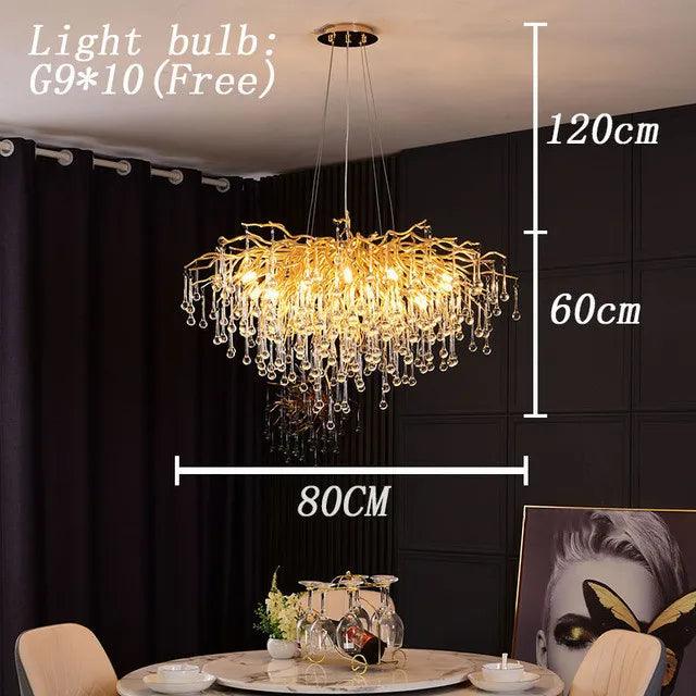 Luminaire Lustre design aérien en cristal – Référence : Elowen3765- - Nexa Lights