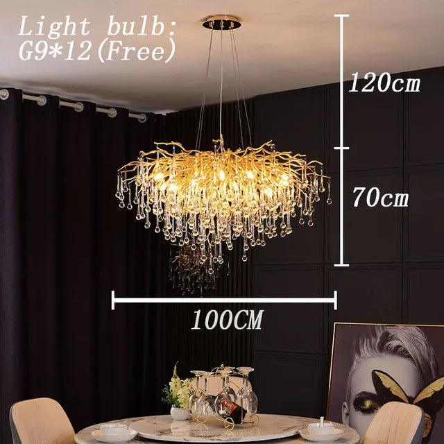 Luminaire Lustre design aérien en cristal – Référence : Elowen3765- - Nexa Lights