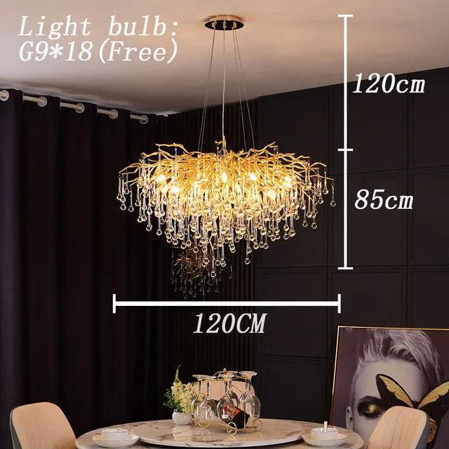 Luminaire Lustre design aérien en cristal – Référence : Elowen3765- - Nexa Lights
