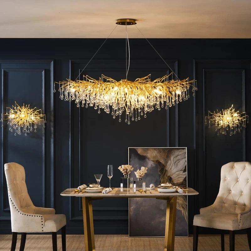 Luminaire Lustre design aérien en cristal – Référence : Elowen3765- - Nexa Lights