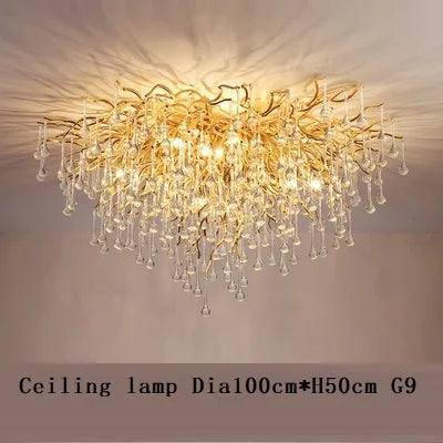 Luminaire Lustre design aérien en cristal – Référence : Elowen3765- - Nexa Lights