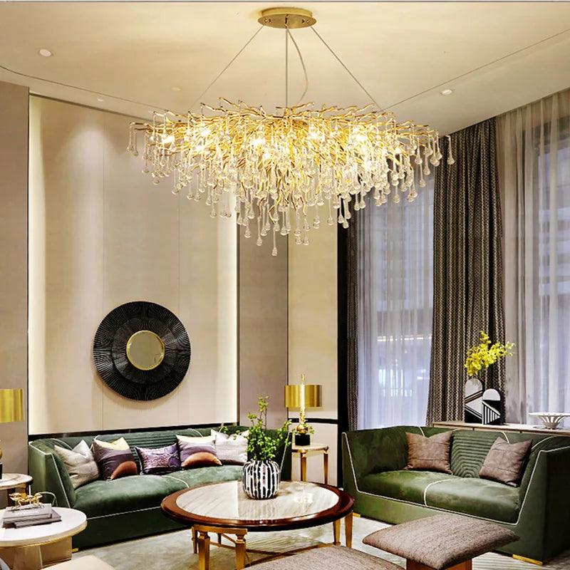 Luminaire Lustre design aérien en cristal – Référence : Elowen3765- - Nexa Lights