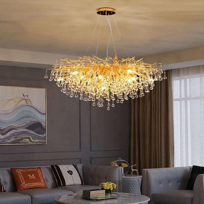 Luminaire Lustre design aérien en cristal – Référence : Elowen3765- - Nexa Lights