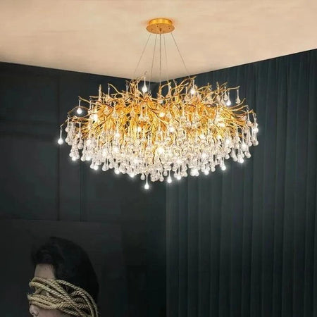 Luminaire Lustre design aérien en cristal – Référence : Elowen3765- - Nexa Lights
