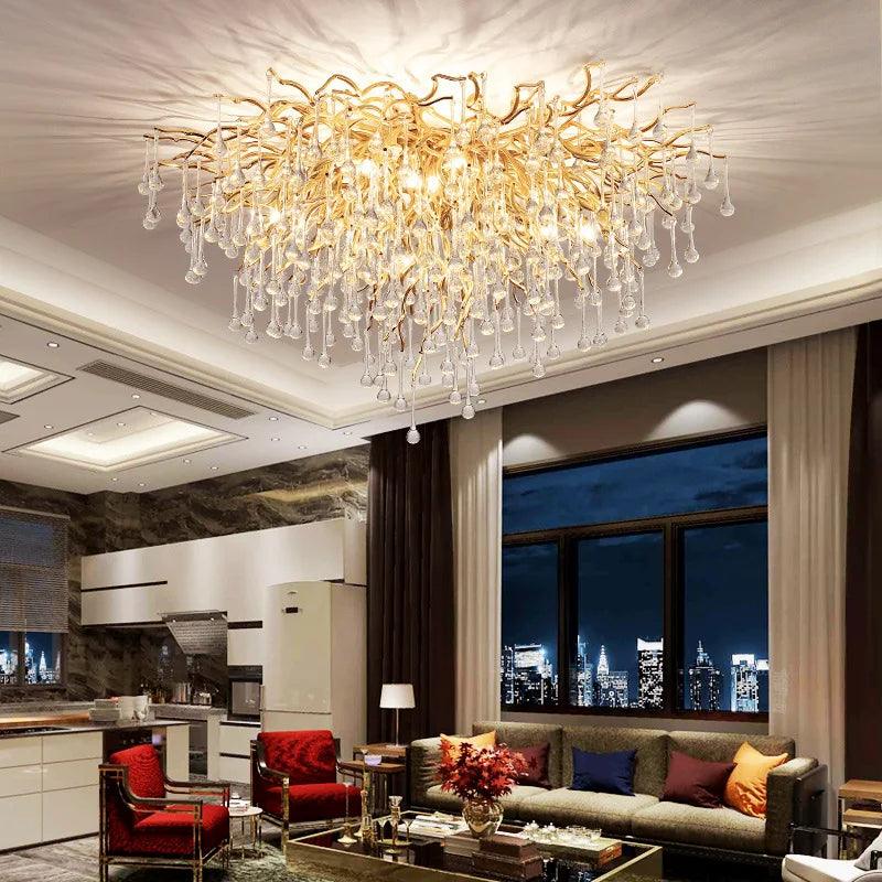 Luminaire Lustre design aérien en cristal – Référence : Elowen3765- - Nexa Lights
