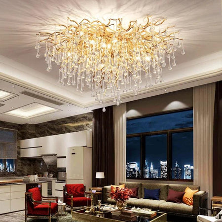 Luminaire Lustre design aérien en cristal – Référence : Elowen3765- - Nexa Lights