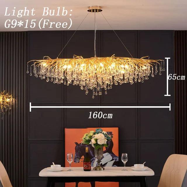 Luminaire Lustre design aérien en cristal – Référence : Elowen3765- - Nexa Lights
