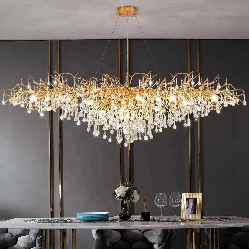 Luminaire Lustre design aérien en cristal – Référence : Elowen3765- - Nexa Lights