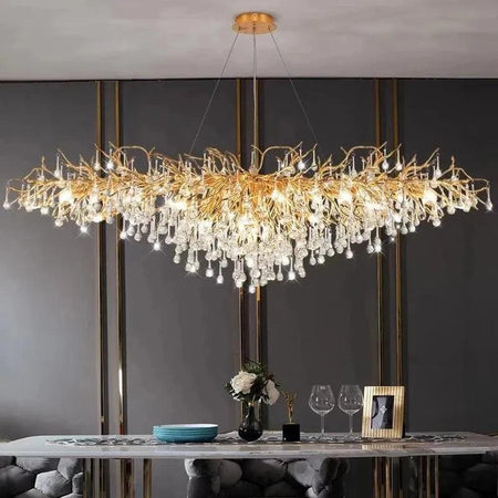 Luminaire Lustre design aérien en cristal – Référence : Elowen3765- - Nexa Lights