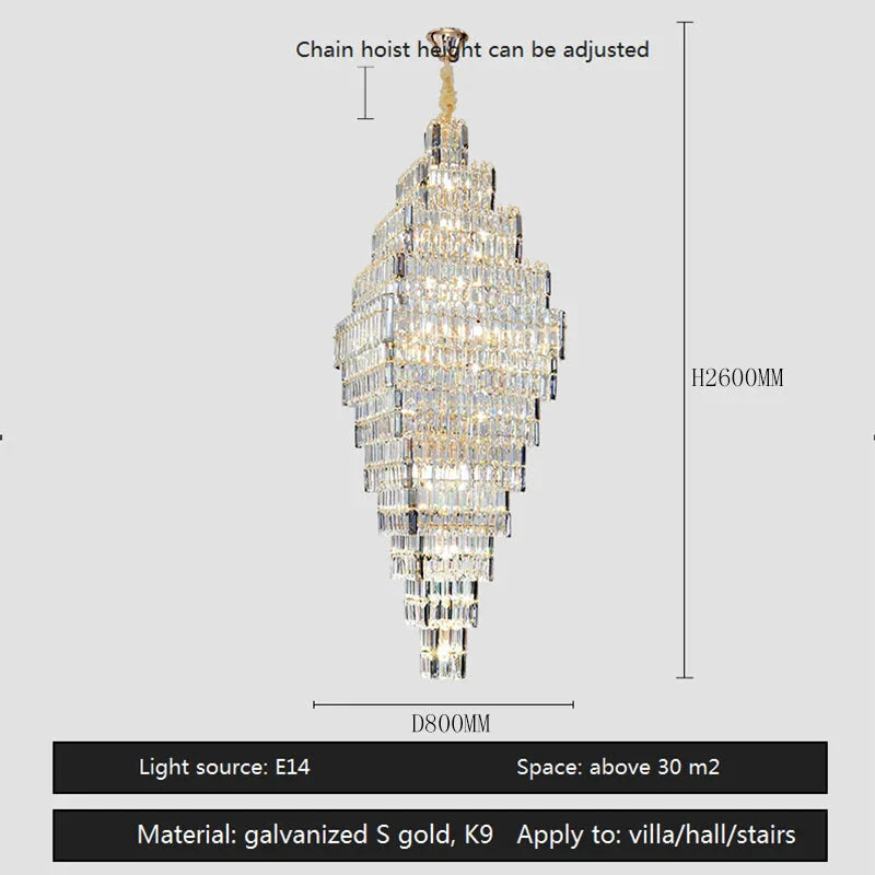 Luminaire Lustre design aérien en cristal – Référence : Elowen3847- - Nexa Lights