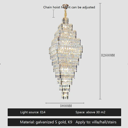 Luminaire Lustre design aérien en cristal – Référence : Elowen3847- - Nexa Lights