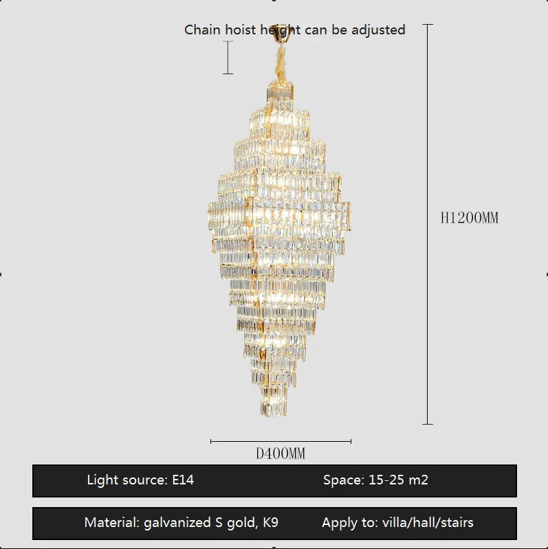 Luminaire Lustre design aérien en cristal – Référence : Elowen3847- - Nexa Lights