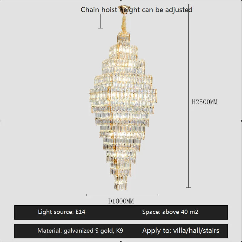Luminaire Lustre design aérien en cristal – Référence : Elowen3847- - Nexa Lights