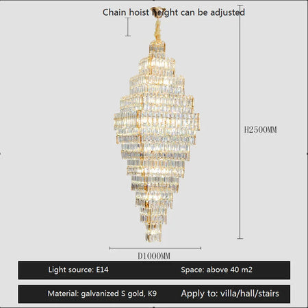 Luminaire Lustre design aérien en cristal – Référence : Elowen3847- - Nexa Lights
