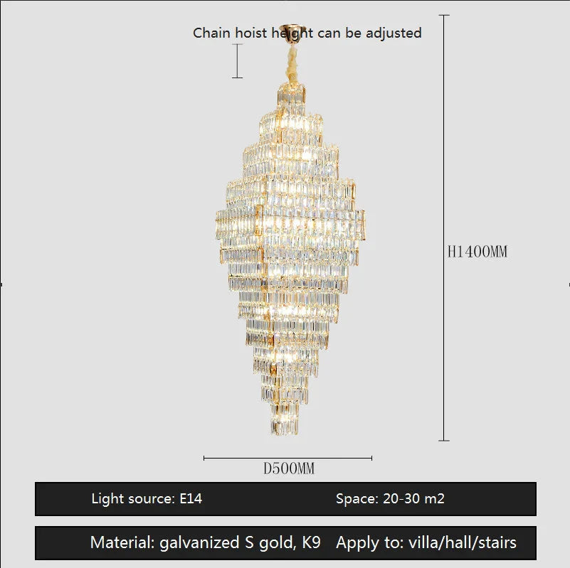 Luminaire Lustre design aérien en cristal – Référence : Elowen3847- - Nexa Lights