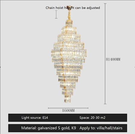 Luminaire Lustre design aérien en cristal – Référence : Elowen3847- - Nexa Lights