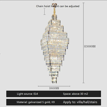 Luminaire Lustre design aérien en cristal – Référence : Elowen3847- - Nexa Lights