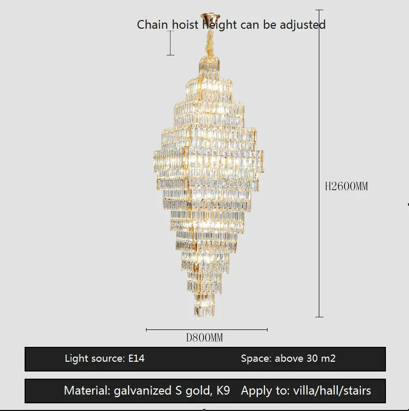 Luminaire Lustre design aérien en cristal – Référence : Elowen3847- - Nexa Lights