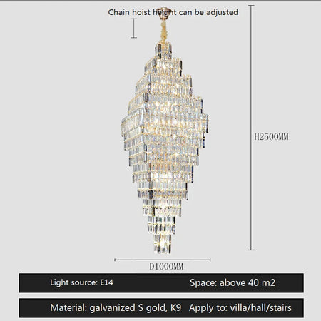 Luminaire Lustre design aérien en cristal – Référence : Elowen3847- - Nexa Lights