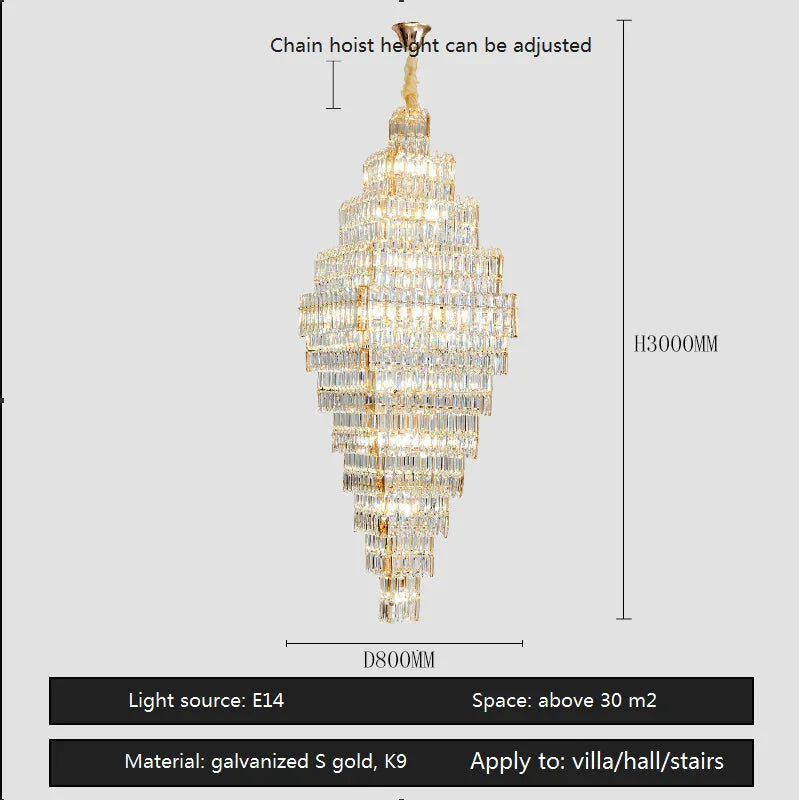 Luminaire Lustre design aérien en cristal – Référence : Elowen3847- - Nexa Lights