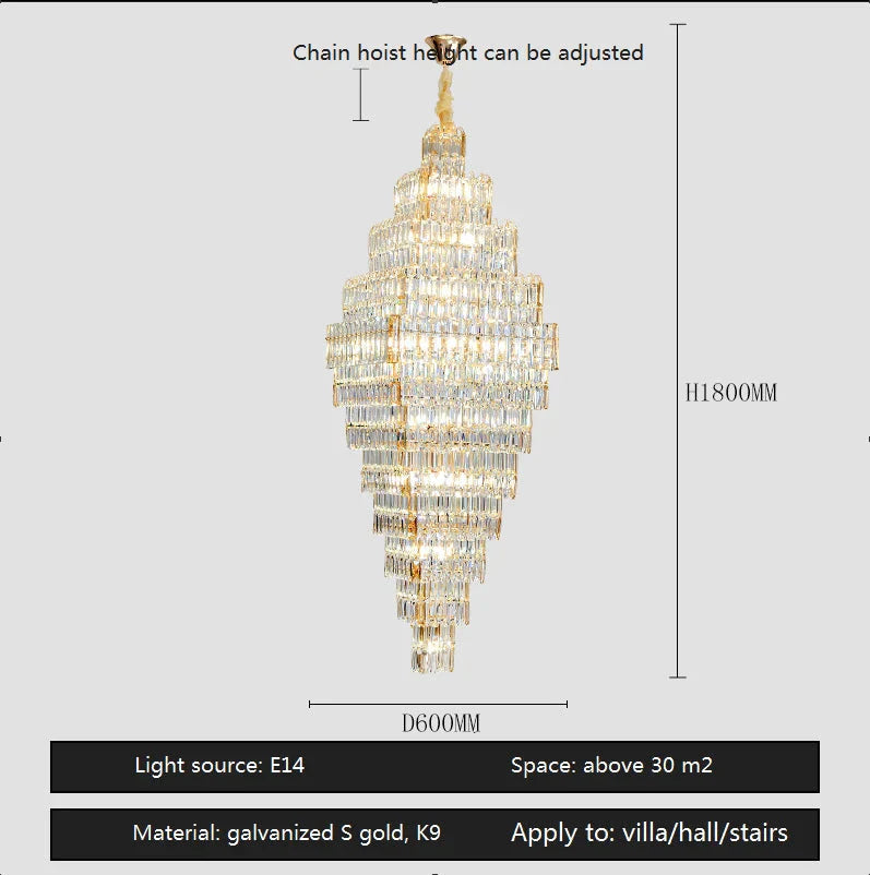 Luminaire Lustre design aérien en cristal – Référence : Elowen3847- - Nexa Lights
