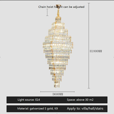 Luminaire Lustre design aérien en cristal – Référence : Elowen3847- - Nexa Lights