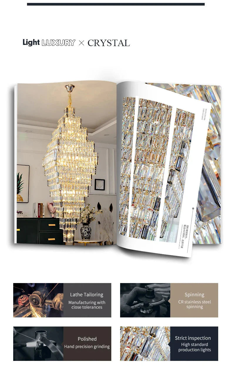 Luminaire Lustre design aérien en cristal – Référence : Elowen3847- - Nexa Lights