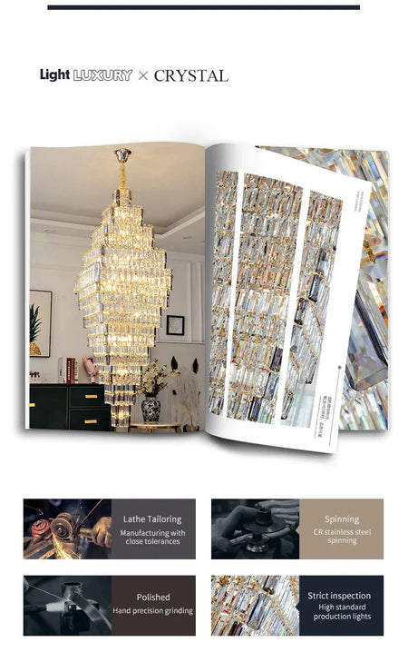 Luminaire Lustre design aérien en cristal – Référence : Elowen3847- - Nexa Lights