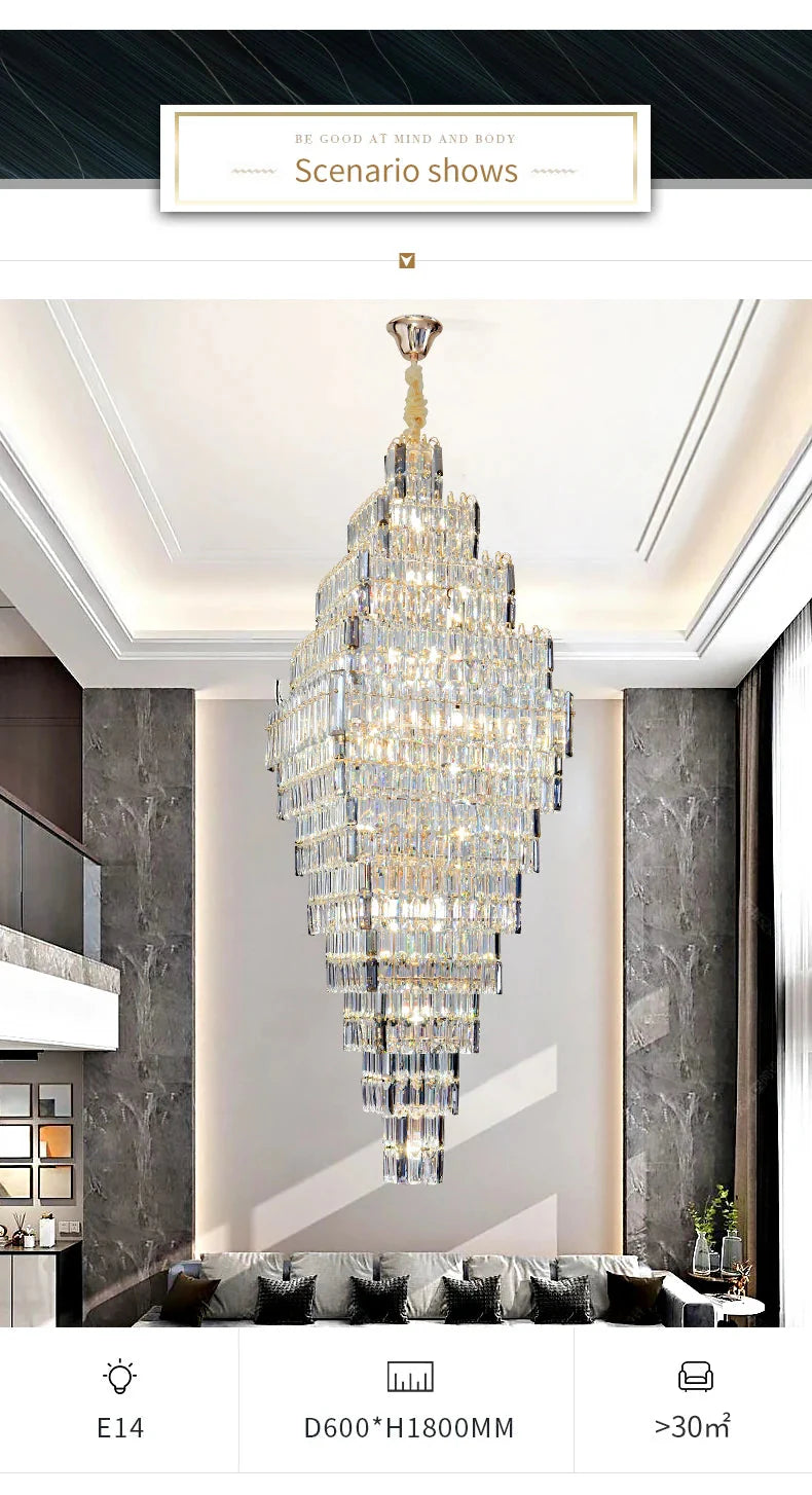 Luminaire Lustre design aérien en cristal – Référence : Elowen3847- - Nexa Lights