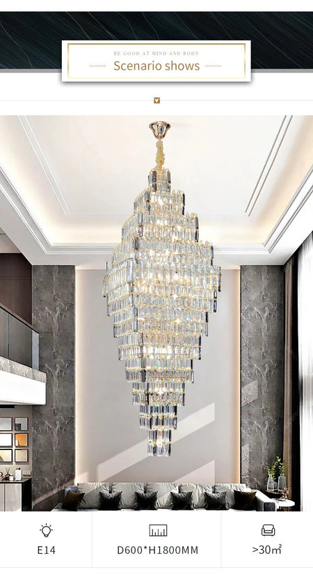 Luminaire Lustre design aérien en cristal – Référence : Elowen3847- - Nexa Lights