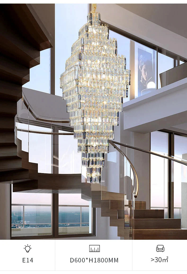Luminaire Lustre design aérien en cristal – Référence : Elowen3847- - Nexa Lights